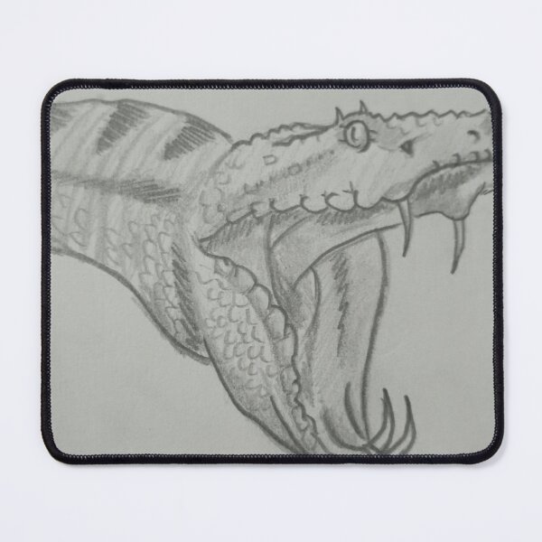 Item preview, Venomous Serpent Dragon Sketch – Pencil Fantasy Creature Art designed and sold by Estefanía Aparici.