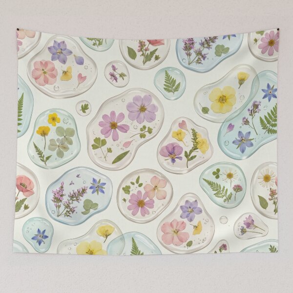 Item preview, Rain Garden – Pressed Flower Puddle Pattern designed and sold by MoonwoodStudio.