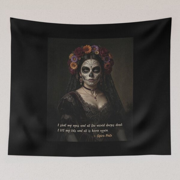 Item preview, Gothic Calavera Sylvia Plath Poetry Art Print designed and sold by Contrast-Factory.