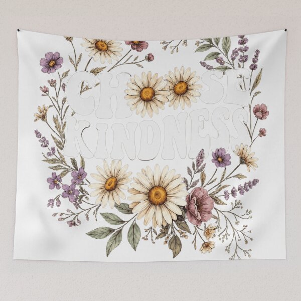 Item preview, Choose Kindness Floral Wildflower Wreath Illustration designed and sold by ZENVIRART.