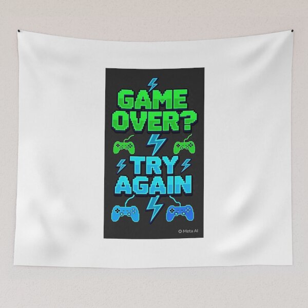 Item preview, Game Over Try Again Neon Arcade Gamer Tee designed and sold by Petringo.
