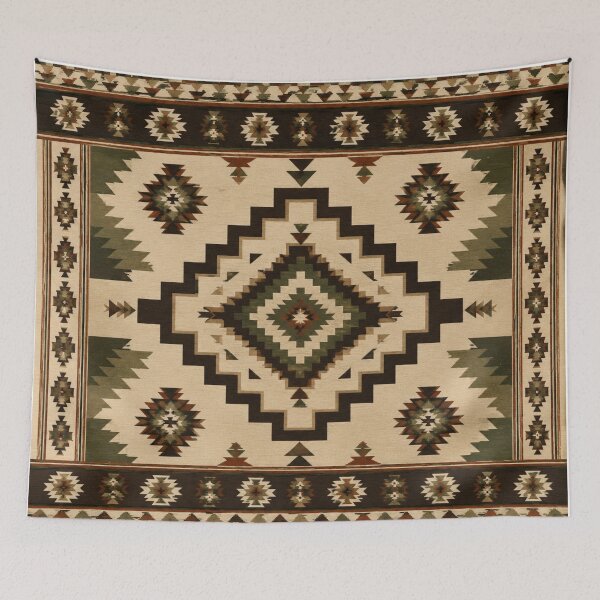 Item preview, Luxury Southwestern Geometric Pattern | Designer Lodge Decor in Olive, Linen & Burnt Clay designed and sold by Swanny's Custom T-shirt and Gift Designs.