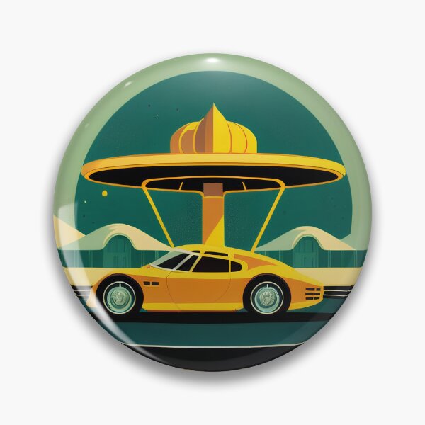 Item preview, Retro Futuristic Oasis – Yellow Sports Car Vintage Poster designed and sold by UmSkelig834.