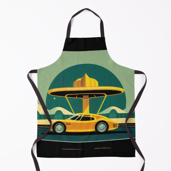 Item preview, Retro Futuristic Oasis – Yellow Sports Car Vintage Poster designed and sold by UmSkelig834.