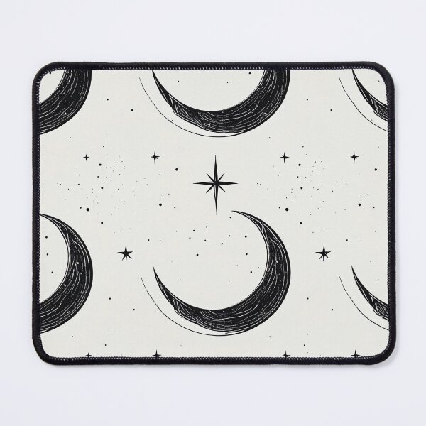 Item preview, Minimal Black White Crescent Moon Stars Seamless Pattern designed and sold by Grainwork.