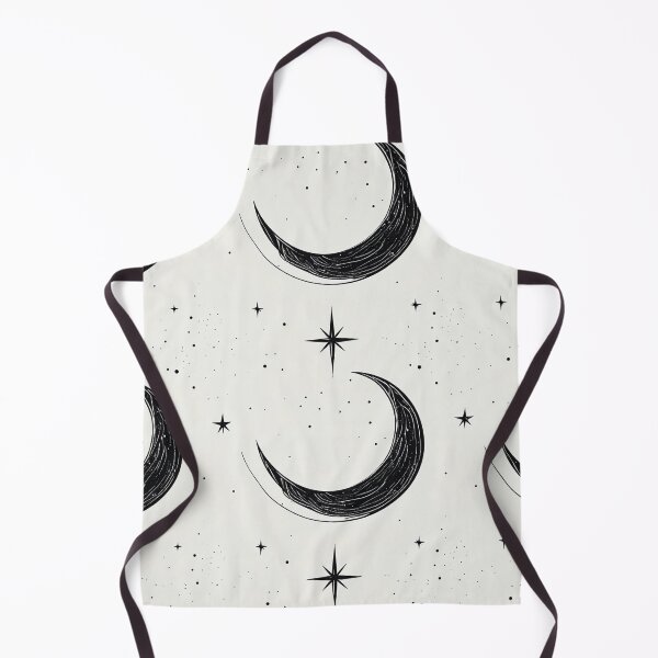 Item preview, Minimal Black White Crescent Moon Stars Seamless Pattern designed and sold by Grainwork.