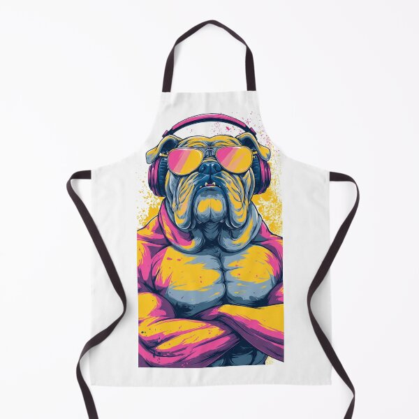 Item preview, Tough Bulldog Streetwear | Cool English Bulldog with Headphones designed and sold by BrasilStickers.