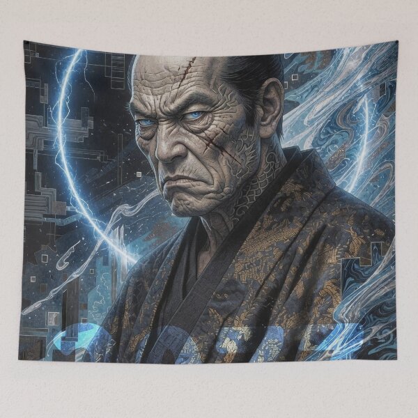 Item preview, Yakuza 2077 Japan Futuristic Neon Design designed and sold by Rokoyo Prints.