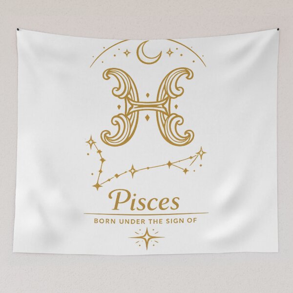 Item preview, Pisces Zodiac Sign Constellation | Minimalist Gold Astrology Art | Born Under Pisces | Horoscope Gift designed and sold by Emoji Emblems.