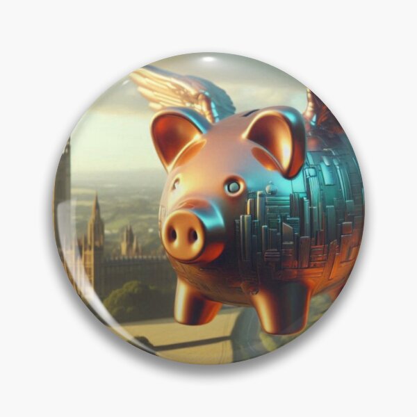 Item preview, Flying Piggy Bank | Surreal Money Art Over London designed and sold by IRON SIREN.