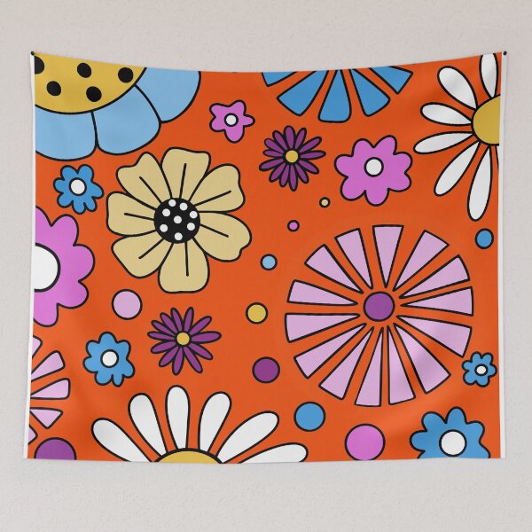 Item preview, Orange Floral Boho Design designed and sold by Sartoris Art.