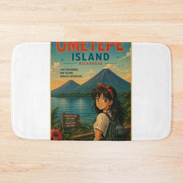 Item preview, Ometepe Island Volcanoes Nicaragua Retro Anime Travel Poster designed and sold by ElartedeNoel.