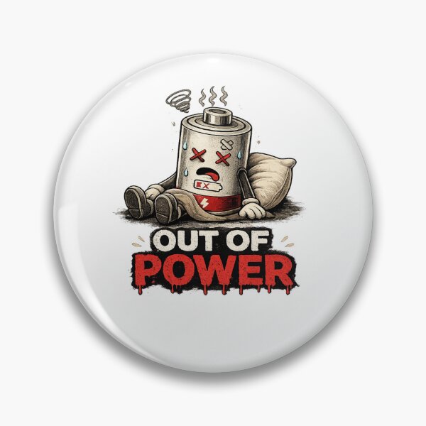 Item preview, Out of Power Shirt – Dead Battery Tee designed and sold by DesignTeamHub.