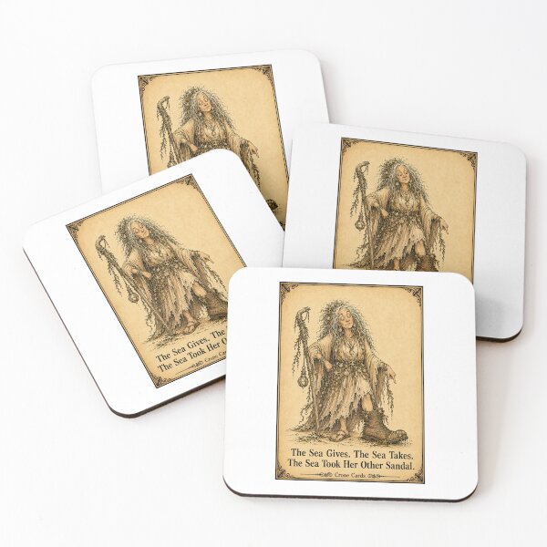 Item preview,  Crone Cards -The Sea Gives. The Sea Takes. The Sea Took Her Other Sandal. designed and sold by Kay Mhor Studio.