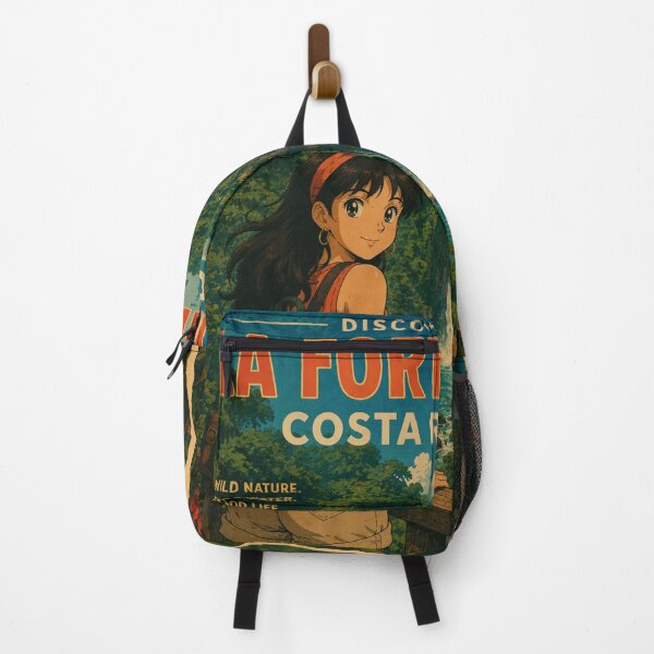 Item preview, La Fortuna Waterfall Costa Rica Retro Anime Travel Poster designed and sold by ElartedeNoel.