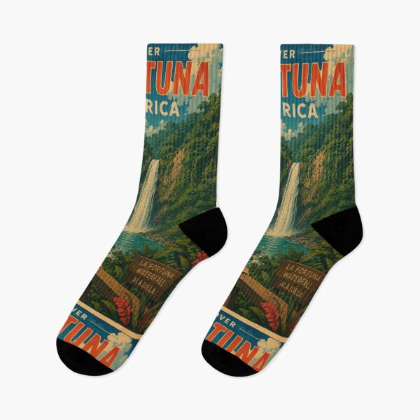 Item preview, La Fortuna Waterfall Costa Rica Retro Anime Travel Poster designed and sold by ElartedeNoel.