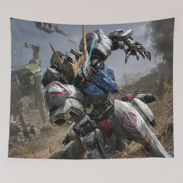 Item preview, Barbatos-Inspired Mecha Warrior Battle – Epic Anime Robot Sci-Fi Artwork designed and sold by Dyan4.