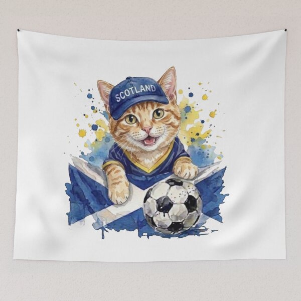 Item preview, Ginger white cat World Cup Scotland Suppawter designed and sold by The Suppawters.