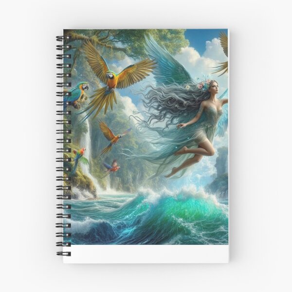 Item preview, Tropical Fairy Flight | Winged Woman | Macaw Waterfall Paradise designed and sold by IRON SIREN.