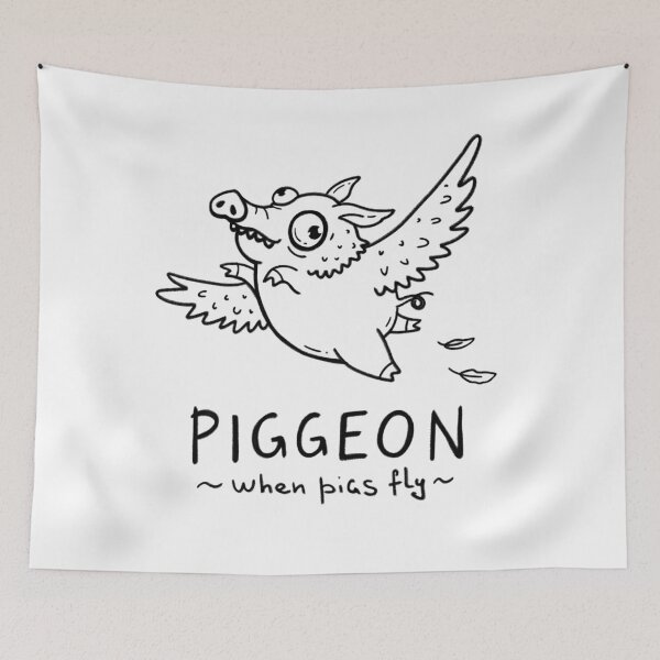 Item preview, Piggeon | Line Art Shirt, Flying Pig Pigeon Sketch Design, Minimal Funny Animal Tee designed and sold by Aida Drogan.