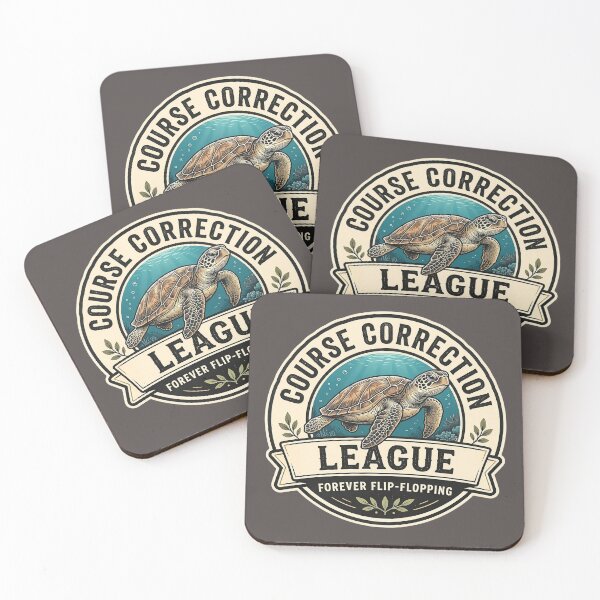 Item preview, Course Correction League - Forever Flip-Flopping Sea Turtle Vintage Badge Design  designed and sold by Halejo68.