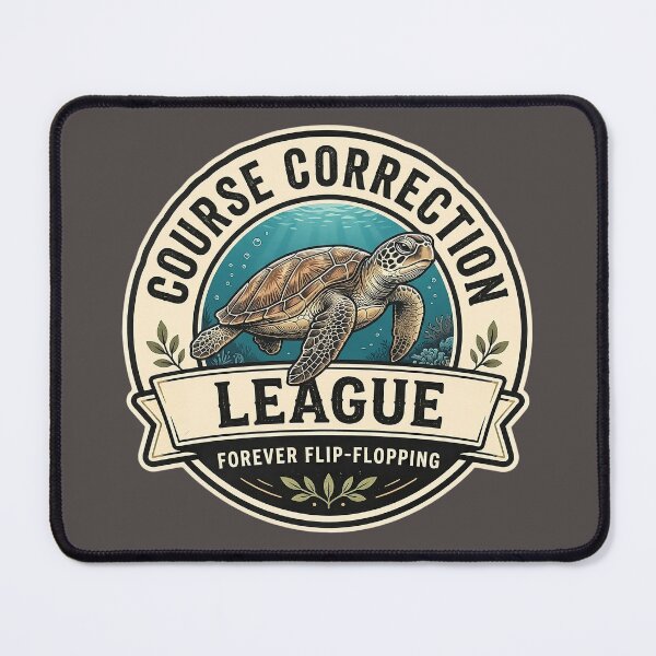 Item preview, Course Correction League - Forever Flip-Flopping Sea Turtle Vintage Badge Design  designed and sold by Halejo68.