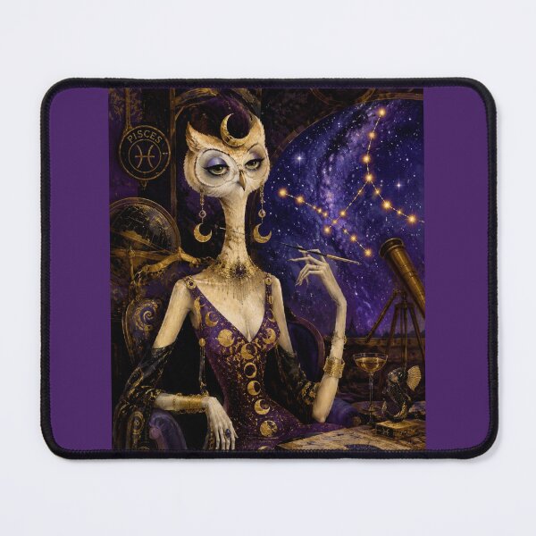 Item preview, Pisces Dream Owl - Celestial Moon Goddess Zodiac Art designed and sold by Natalia-Vlad.