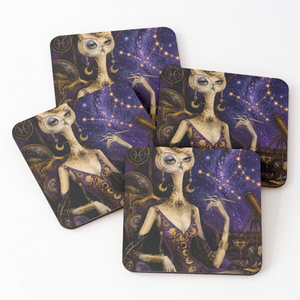 Item preview, Pisces Dream Owl - Celestial Moon Goddess Zodiac Art designed and sold by Natalia-Vlad.