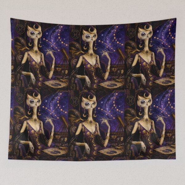 Item preview, Pisces Dream Owl - Celestial Moon Goddess Zodiac Art designed and sold by Natalia-Vlad.