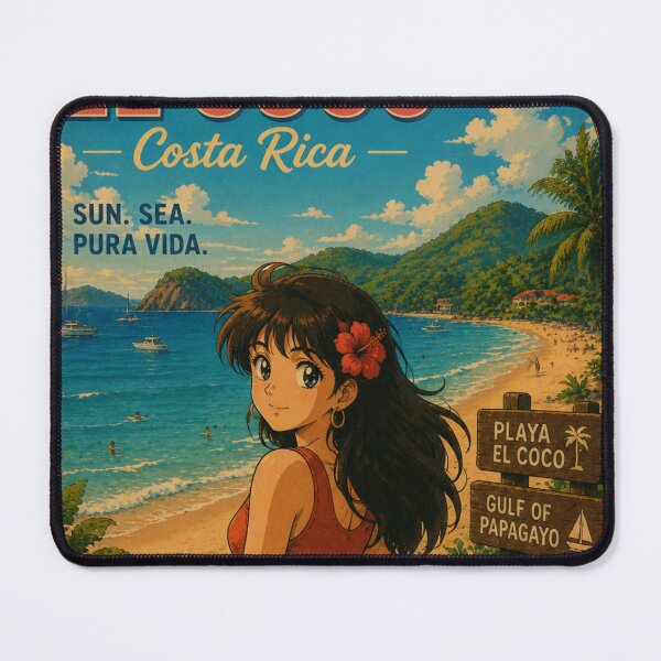 Item preview, Playa El Coco Costa Rica Retro Anime Travel Poster designed and sold by ElartedeNoel.