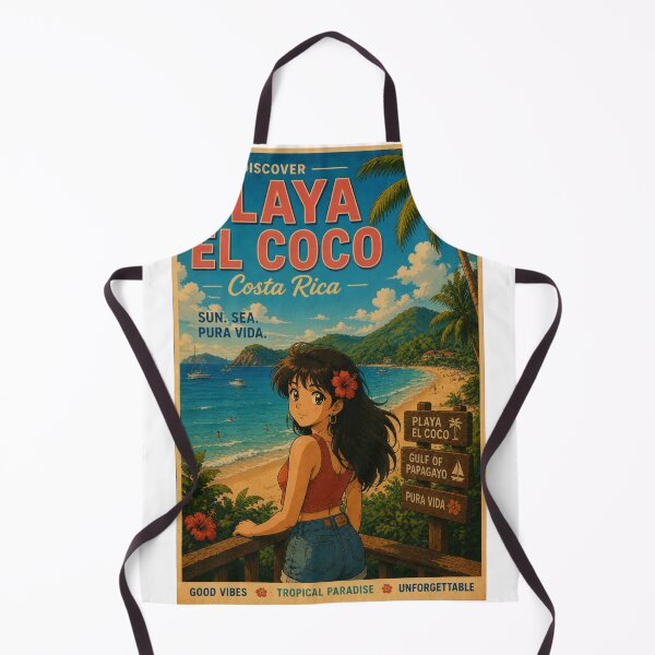 Item preview, Playa El Coco Costa Rica Retro Anime Travel Poster designed and sold by ElartedeNoel.