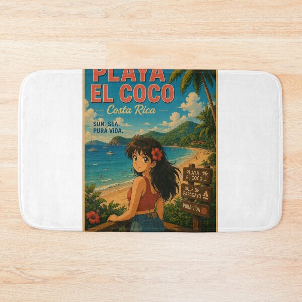 Item preview, Playa El Coco Costa Rica Retro Anime Travel Poster designed and sold by ElartedeNoel.