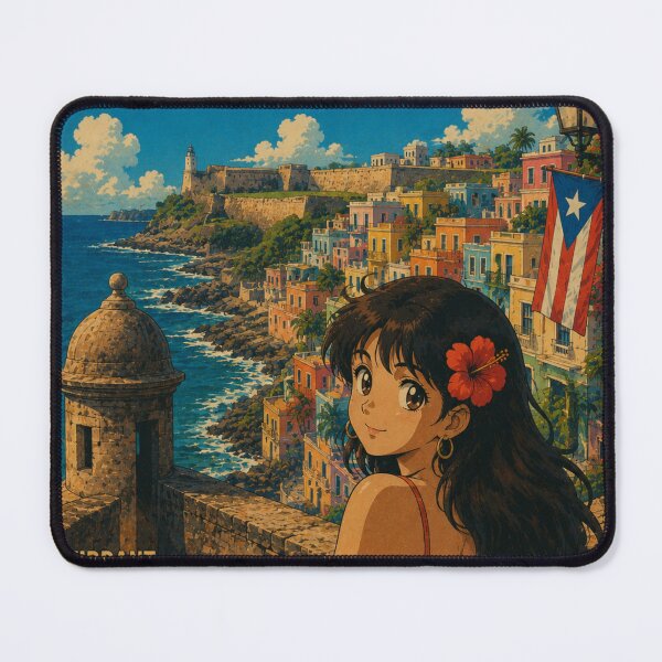 Item preview, Old San Juan Puerto Rico Retro Anime Travel Poster designed and sold by ElartedeNoel.