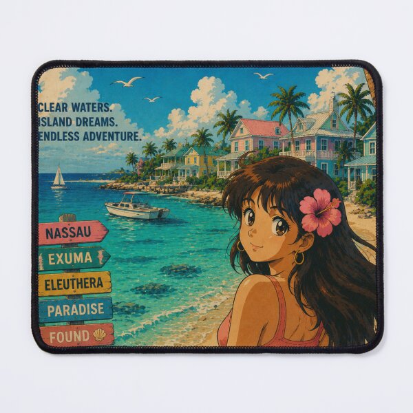 Item preview, The Bahamas Retro Anime Travel Poster – Tropical Paradise Vintage Wall Art designed and sold by ElartedeNoel.