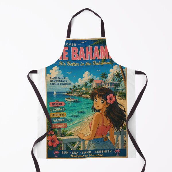 Item preview, The Bahamas Retro Anime Travel Poster – Tropical Paradise Vintage Wall Art designed and sold by ElartedeNoel.