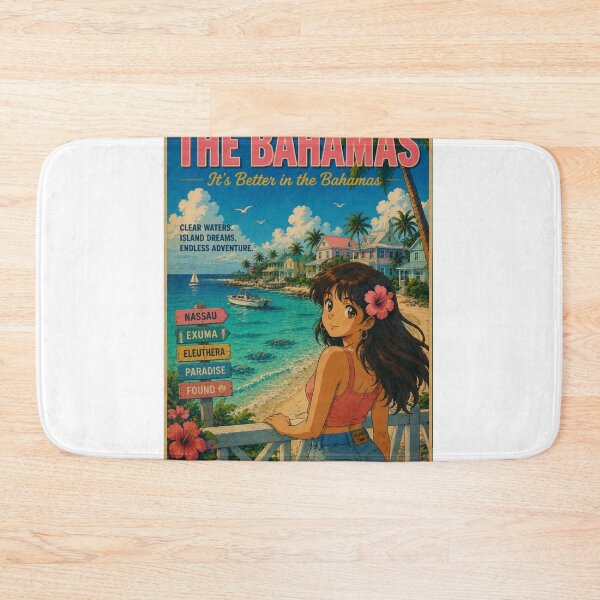 Item preview, The Bahamas Retro Anime Travel Poster – Tropical Paradise Vintage Wall Art designed and sold by ElartedeNoel.