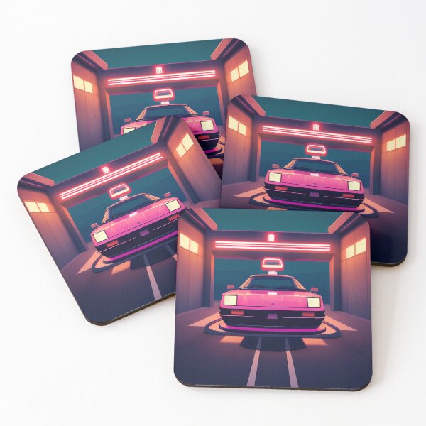 Item preview, Neon Midnight Garage – Retro Futuristic Synthwave Car designed and sold by UmSkelig834.