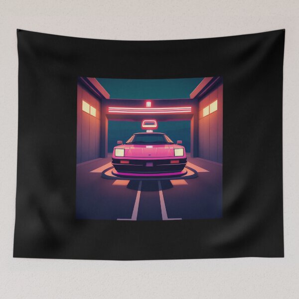 Item preview, Neon Midnight Garage – Retro Futuristic Synthwave Car designed and sold by UmSkelig834.