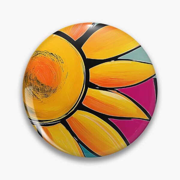Item preview, Geometric Sunflower Radiance - Bold Petals Circling a Vibrant Heart of Color and Light designed and sold by OlfactoART Studio.