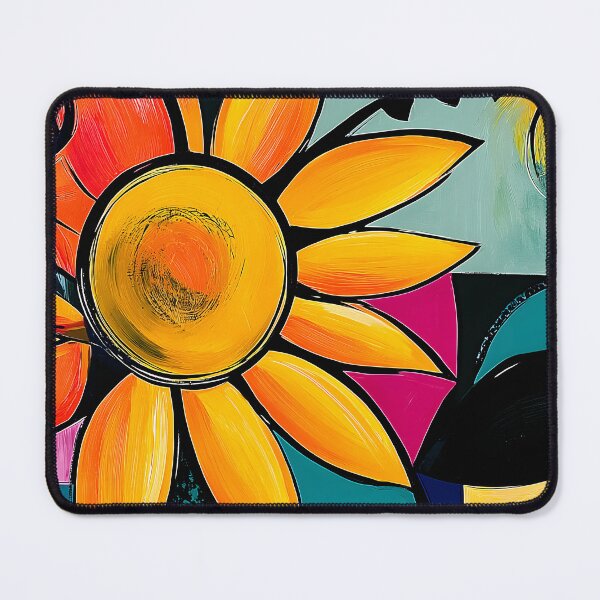 Item preview, Geometric Sunflower Radiance - Bold Petals Circling a Vibrant Heart of Color and Light designed and sold by OlfactoART Studio.