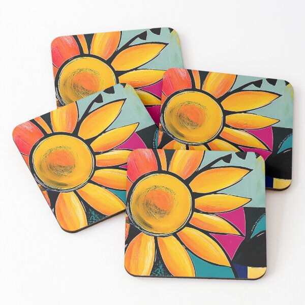 Item preview, Geometric Sunflower Radiance - Bold Petals Circling a Vibrant Heart of Color and Light designed and sold by OlfactoART Studio.
