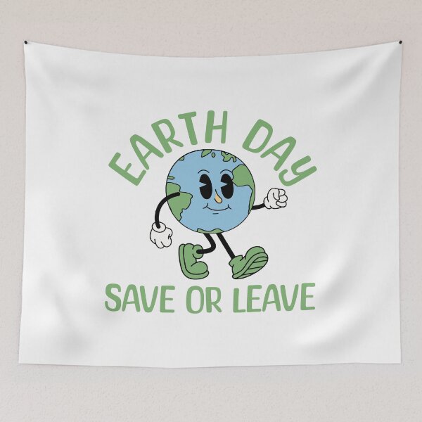 Item preview, Earth Day Save Or Leave Retro Cartoon designed and sold by drchzak.