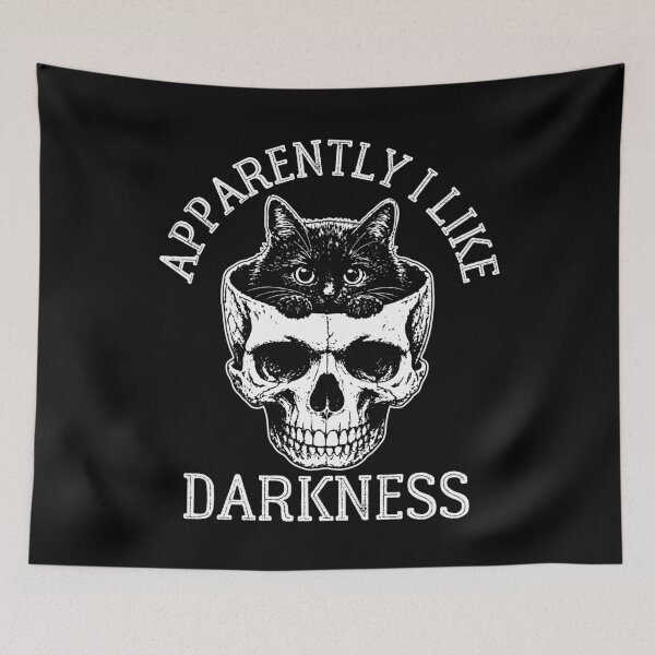 Item preview, Apparently I Like Darkness - Cute Creepy Cat In Skull Head designed and sold by gunaone-design.