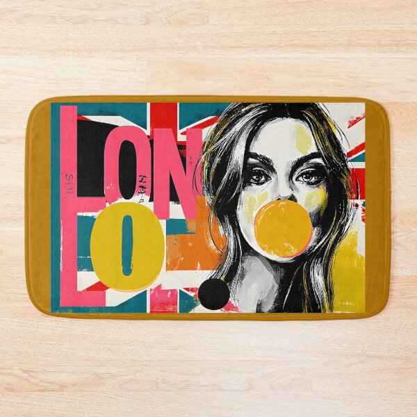 Item preview, London Pop Culture Muse - Union Jack Fashion Portrait with Bold Typography and Urban Color designed and sold by OlfactoART Studio.