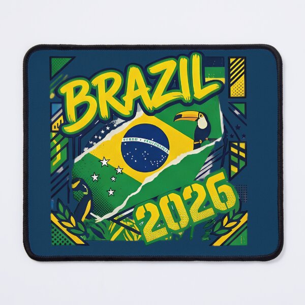 Item preview, Brazil 2026 Pride - Vibrant Flag and Toucan Soccer Fan Art designed and sold by digitalbob60.