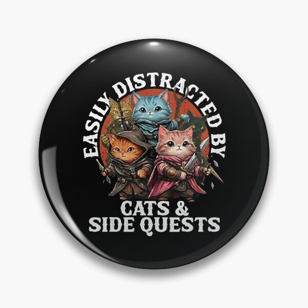 Item preview, Gamer Easily Distracted by Cats and Side Quests  designed and sold by gear-posters.