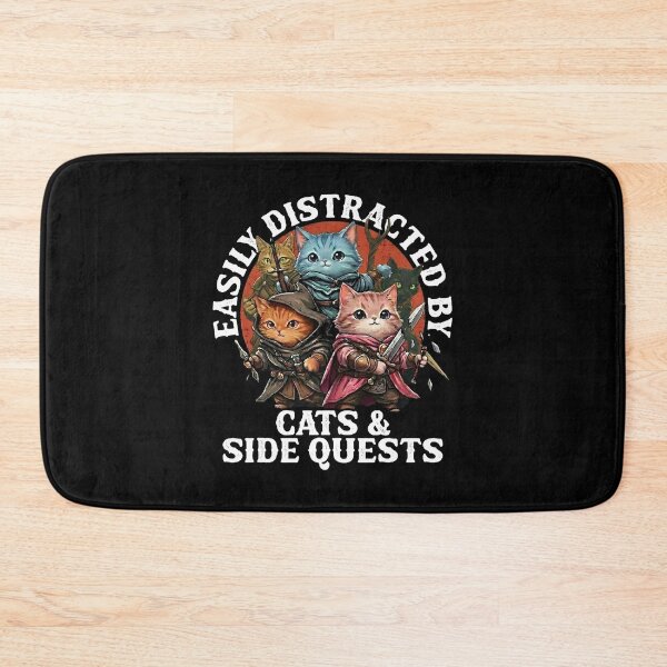Item preview, Gamer Easily Distracted by Cats and Side Quests  designed and sold by gear-posters.
