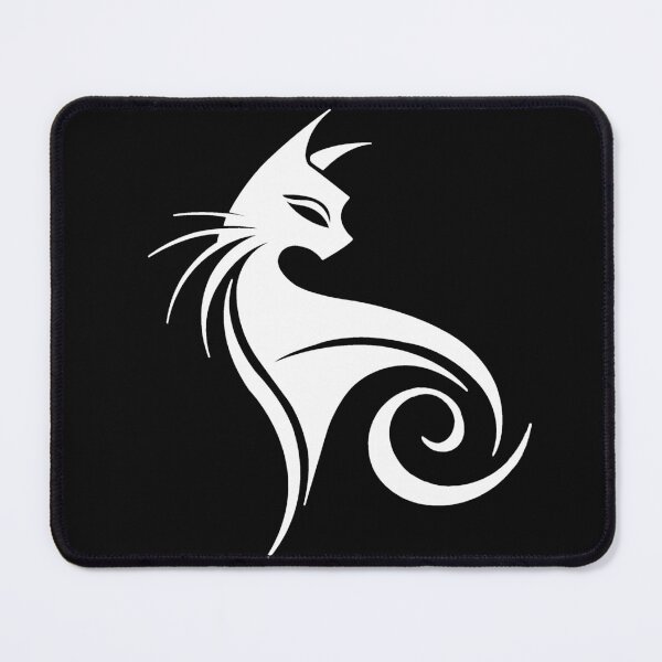 Item preview, Minimalist White Cat Silhouette designed and sold by AI-lineDesign.