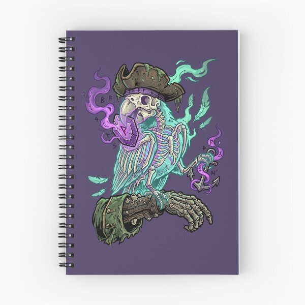 Item preview, Spectral Pirate Parrot - Undead Skeleton Tattoo Art designed and sold by PerfectTerrible.