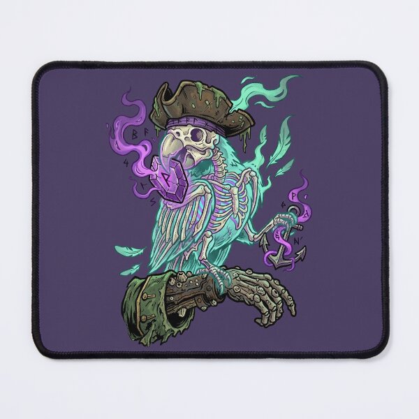 Item preview, Spectral Pirate Parrot - Undead Skeleton Tattoo Art designed and sold by PerfectTerrible.